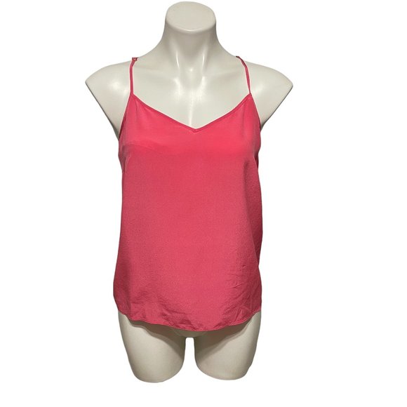 Lilly Pulizer Small Pink Racerback Spaghetti Strap V Neck Silk Tank - Picture 2 of 7